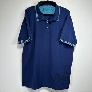 Robert Graham Navy Blue Designer Polo | Size 2XL